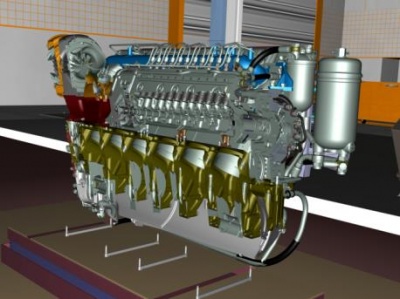 Сечения модели двигателя
