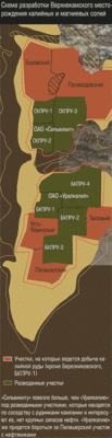 Схема разработки Верхнекамского месторождения