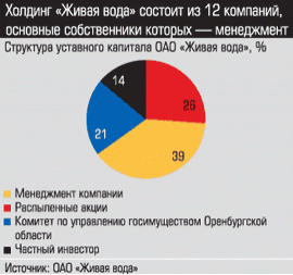 Структура условного капитала ОАО Живая вода