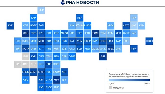 Тюменская область заняла второе место в стране по вводу жилья в 2025 году