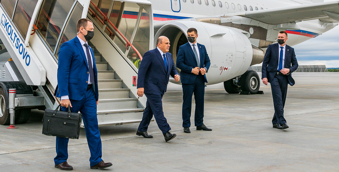 Премьер-министр РФ Михаил Мишустин прилетел в Екатеринбург для участия в международной промышленной выставке «Иннопром»