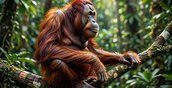 160-килограммовый орангутан Захар в Екатеринбургском зоопарке оценил свой обновленный барьер